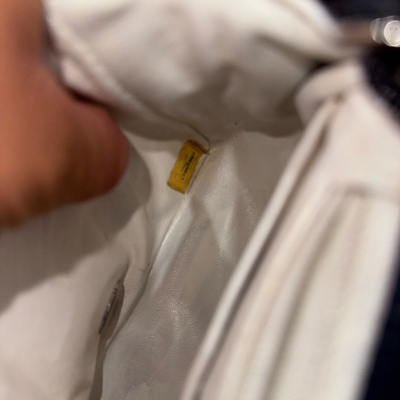 CHANEL Navy Blue Patent Quilted Mini Flap Crossbody with Silver Chain - Picture 8 of 9